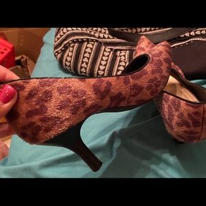 Cowhide print heels